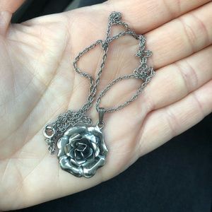 Vintage Sterling Danecraft rose pendant/necklace